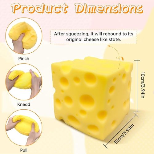 Cheese Squishy 6、10 cm | Stress cube toys |stress relief toys | children's adult gifts