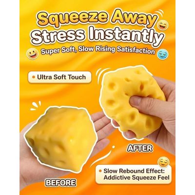 Cheese Squishy 6、10 cm | Stress cube toys |stress relief toys | children's adult gifts