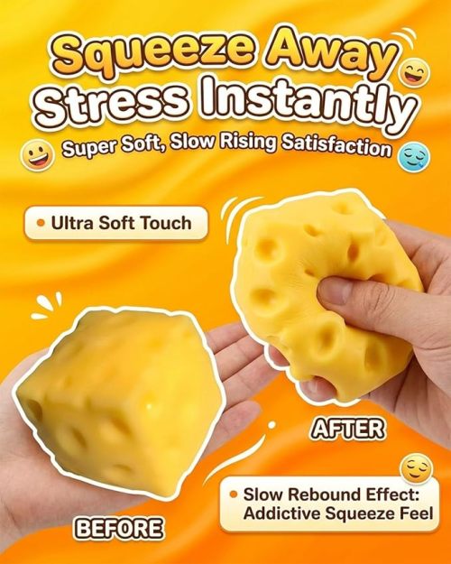 Cheese Squishy 6、10 cm | Stress cube toys |stress relief toys | children's adult gifts