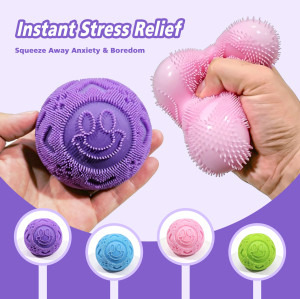 Smiley Pom-pom | Stress ball toys |stress relief toys | children's adult gifts