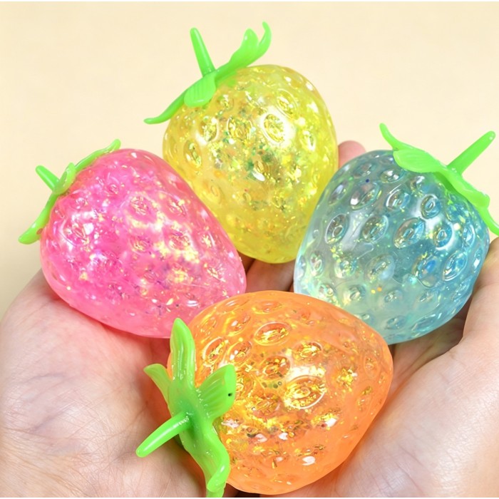 Glitter Strawberry Squishy Toy |Stress  ball toys|stress relief toys