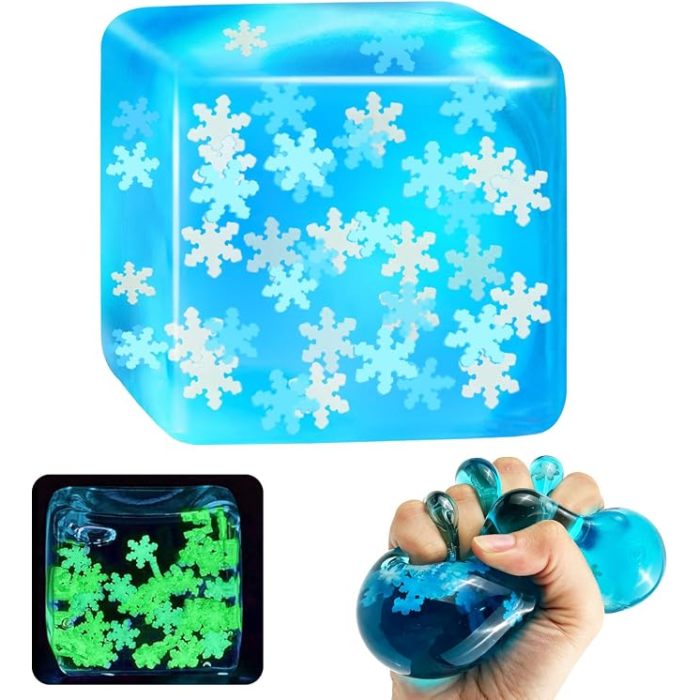 Glow-in-the-dark snowflake cube |Stress  ball toys|stress relief toys