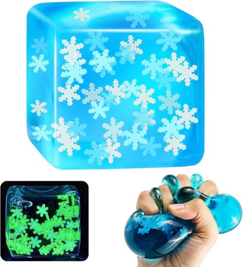Glow-in-the-dark snowflake cube |Stress ball toys|stress relief toys