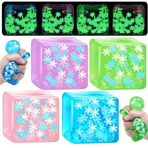 Glow-in-the-dark snowflake cube |Stress ball toys|stress relief toys