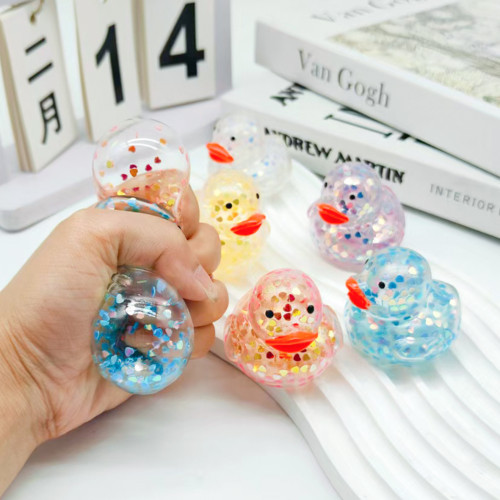 Heart Glitter Rubber Duck Squishy Fidget Toy|Stress  ball toys|stress relief toys