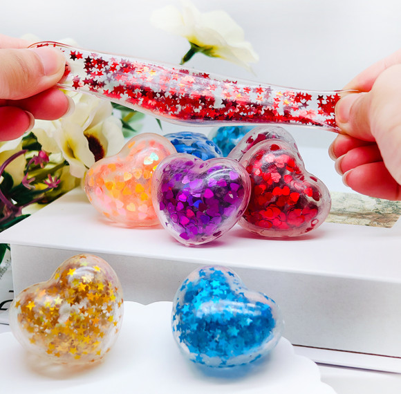 Heart Sequins Fidget Squeeze Toy|Stress  ball toys|stress relief toys
