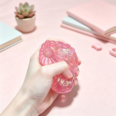 Clear Glitter Daisy Maltose Squishy|  Stresss ball toys|stress relief toys