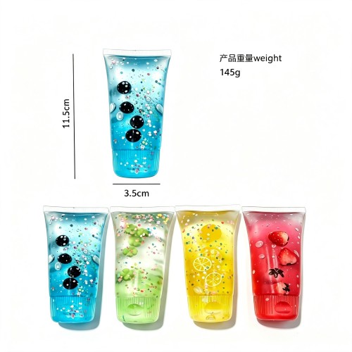 Kids Fruit Toothpaste Squishy Toys, 4 Pack Maltose Fluid Stress Toys