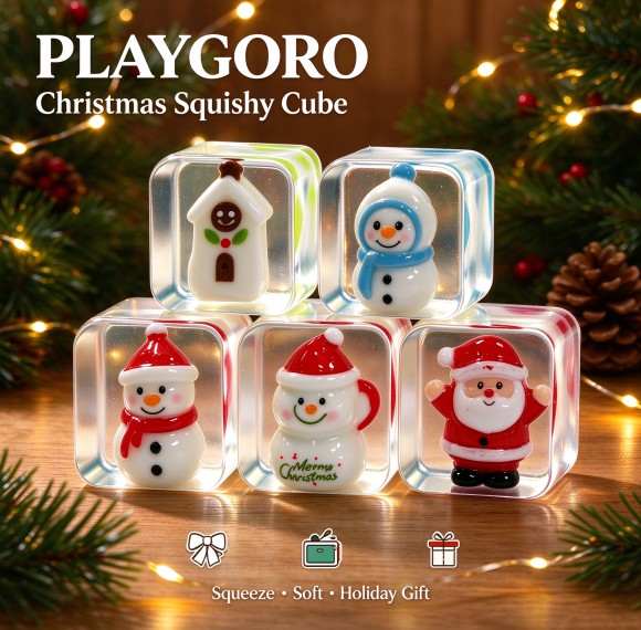 Christmas TPR Squishy Toys, Santa Snowman Fidget Gifts