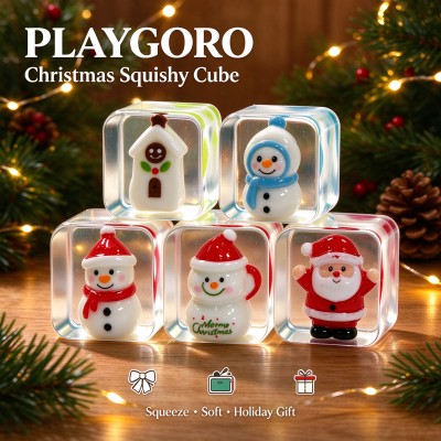Christmas TPR Squishy Toys, Santa Snowman Fidget Gifts
