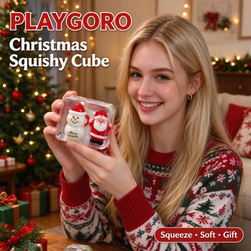 Christmas TPR Squishy Toys, Santa Snowman Fidget Gifts