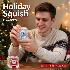 Christmas TPR Squishy Toys, Santa Snowman Fidget Gifts