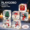 Christmas TPR Cube Squishy, Glitter Fidget Sensory Toys