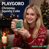 Christmas TPR Cube Squishy, Glitter Fidget Sensory Toys