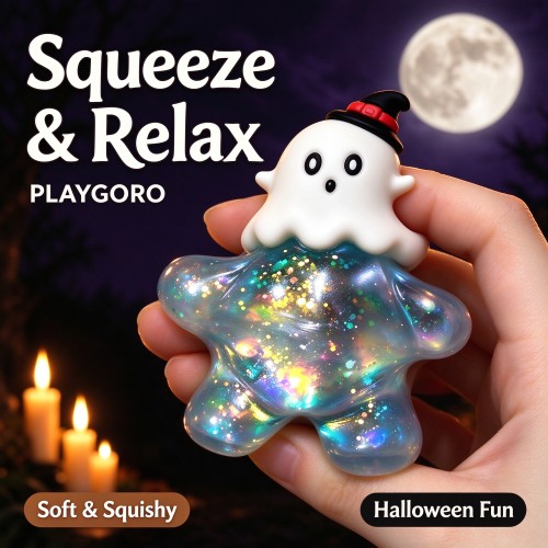 Halloween Glitter Figure Squishies, TPR Stress Relief Fidget Toys