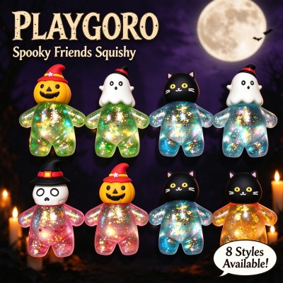 Halloween Glitter Figure Squishies, TPR Stress Relief Fidget Toys