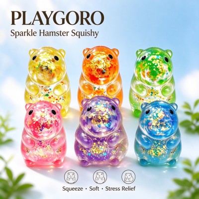 Cute Capybara Maltose Squishy, Glitter Stress Relief Squeeze Toy