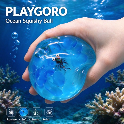 Ocean Goldfish Maltose Squishy Ball, Stress Relief Fidget Toy