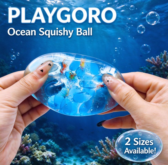 Ocean Goldfish Maltose Squishy Ball, Stress Relief Fidget Toy
