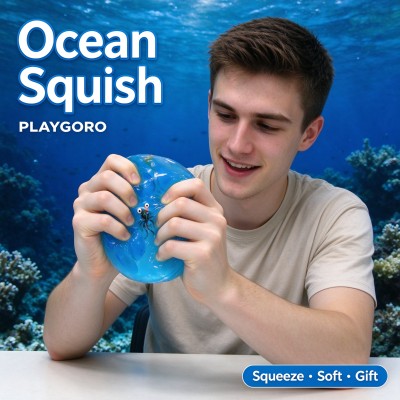 Ocean Goldfish Maltose Squishy Ball, Stress Relief Fidget Toy