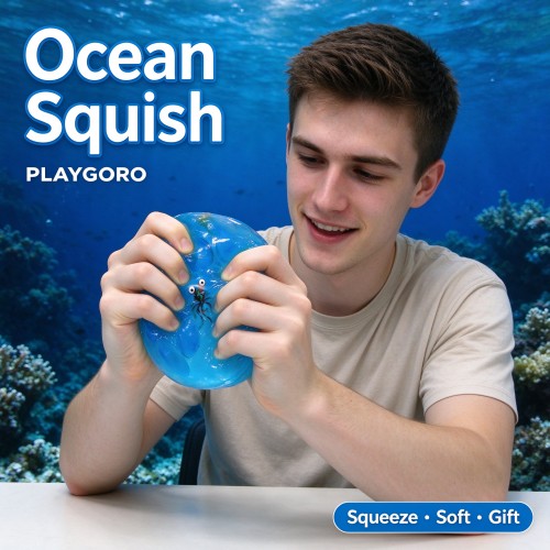 Ocean Goldfish Maltose Squishy Ball, Stress Relief Fidget Toy