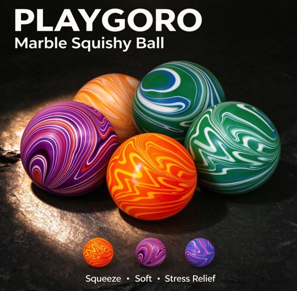 PLAYGORO Marble Swirl Squishy Ball - Maltose Stress Relief Ball