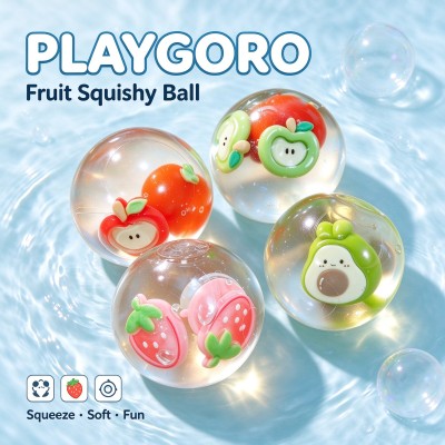 PLAYGORO Fruit Squishy Ball - Clear Maltose Stress Relief Toy