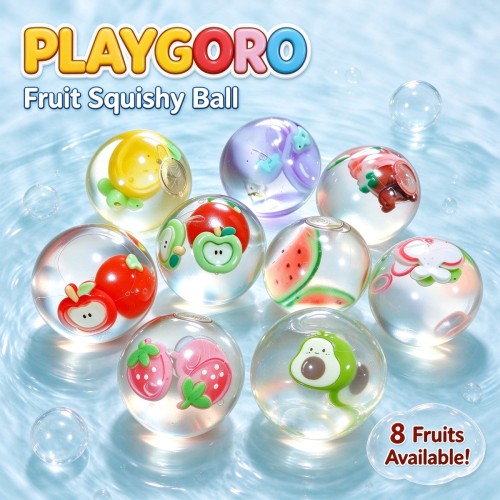 PLAYGORO Fruit Squishy Ball - Clear Maltose Stress Relief Toy