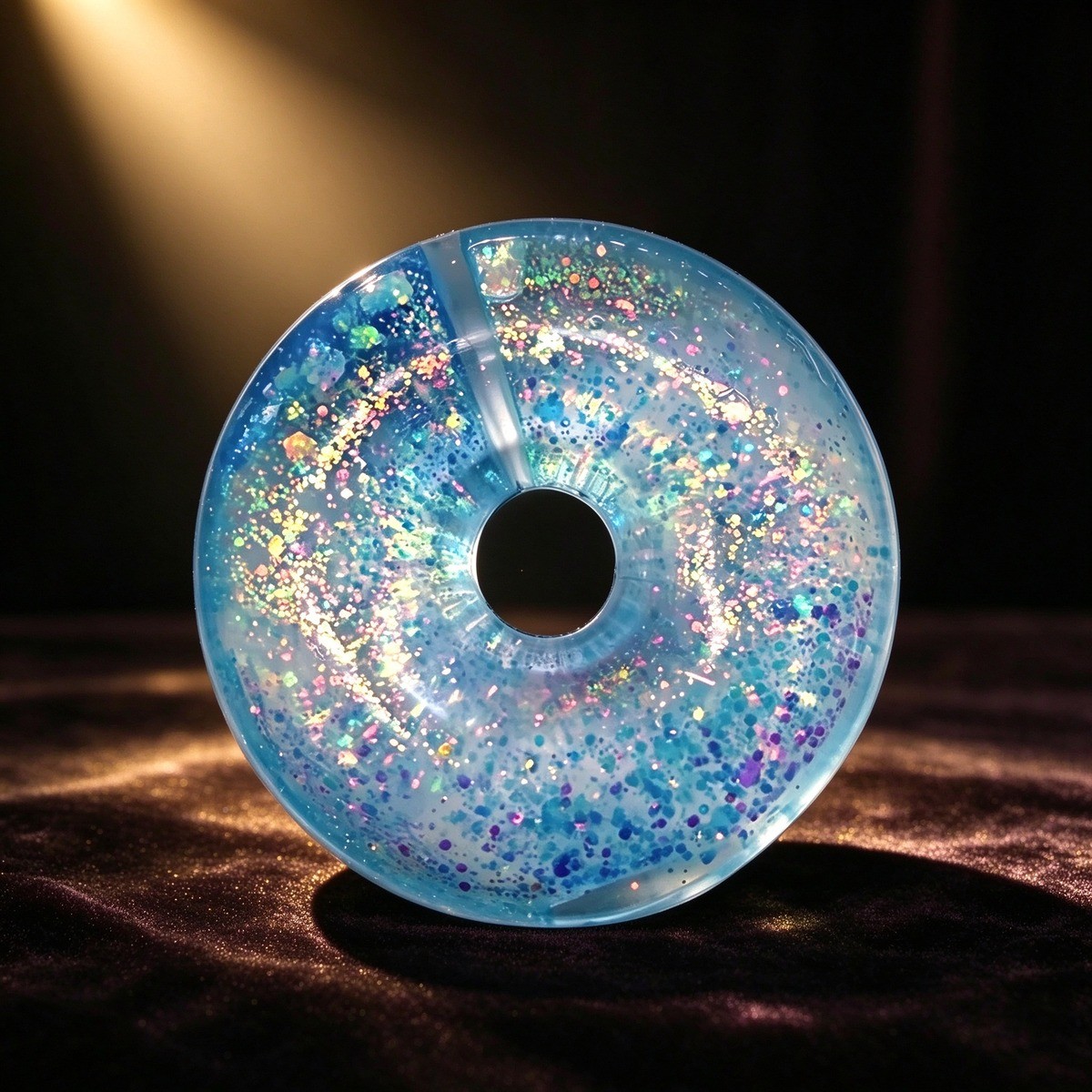 Blue PLAYGORO Maltose Gold Powder Donut squishy