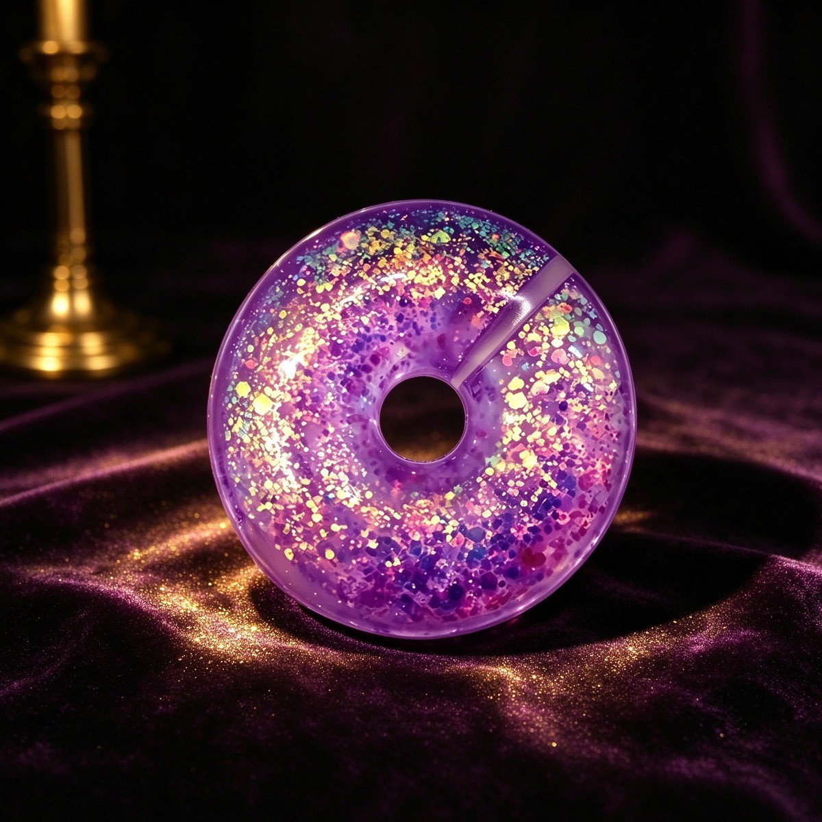 Purple PLAYGORO Maltose Gold Powder Donut squishy