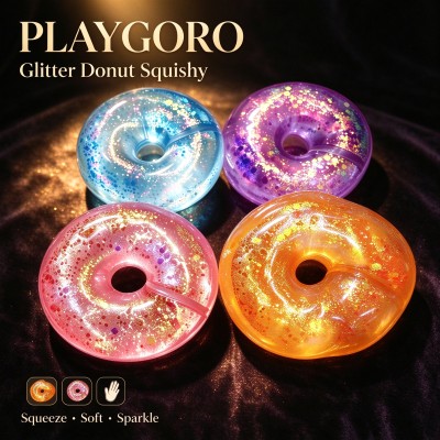 PLAYGORO Maltose Gold-Powder Donut Squishy - 4-Color Stress Relief Toy