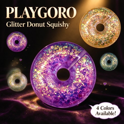 PLAYGORO Maltose Gold-Powder Donut Squishy - 4-Color Stress Relief Toy