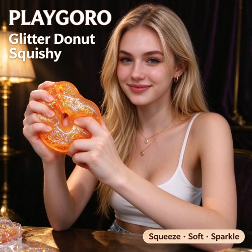 PLAYGORO Maltose Gold-Powder Donut Squishy - 4-Color Stress Relief Toy