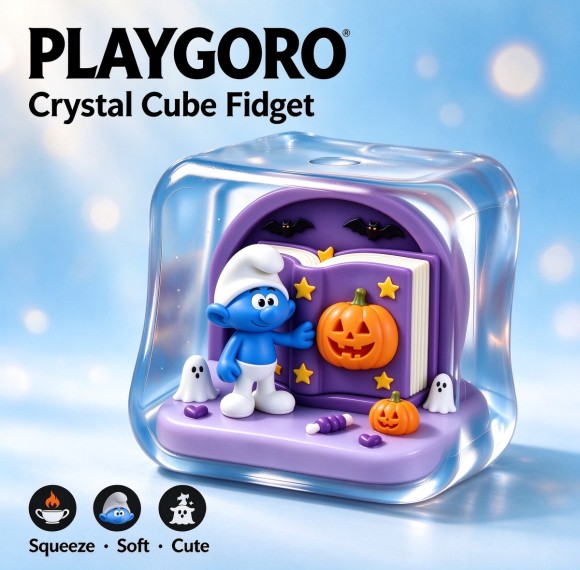 PLAYGORO Maltose Crystal Diorama Cube - Book / Gift / Snowman Scene Squishy
