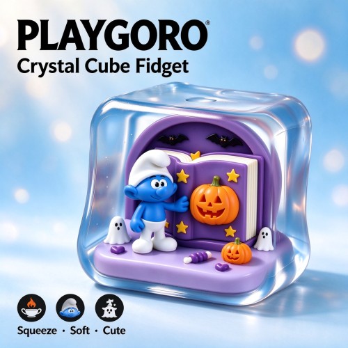 PLAYGORO Maltose Crystal Diorama Cube - Book / Gift / Snowman Scene Squishy