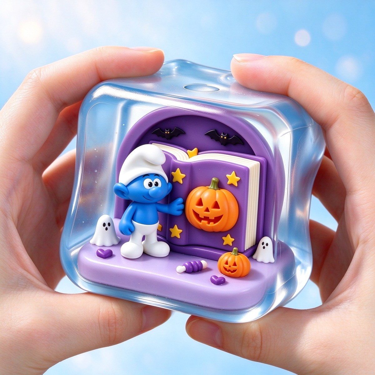 Hand squeezing PLAYGORO Maltose Crystal Diorama Cube