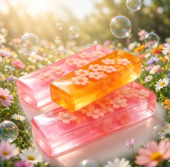 PLAYGORO Flower Garden Strip Squishy - Transparent Daisy Stress Relief Toy