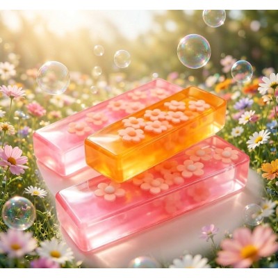 PLAYGORO Flower Garden Strip Squishy - Transparent Daisy Stress Relief Toy