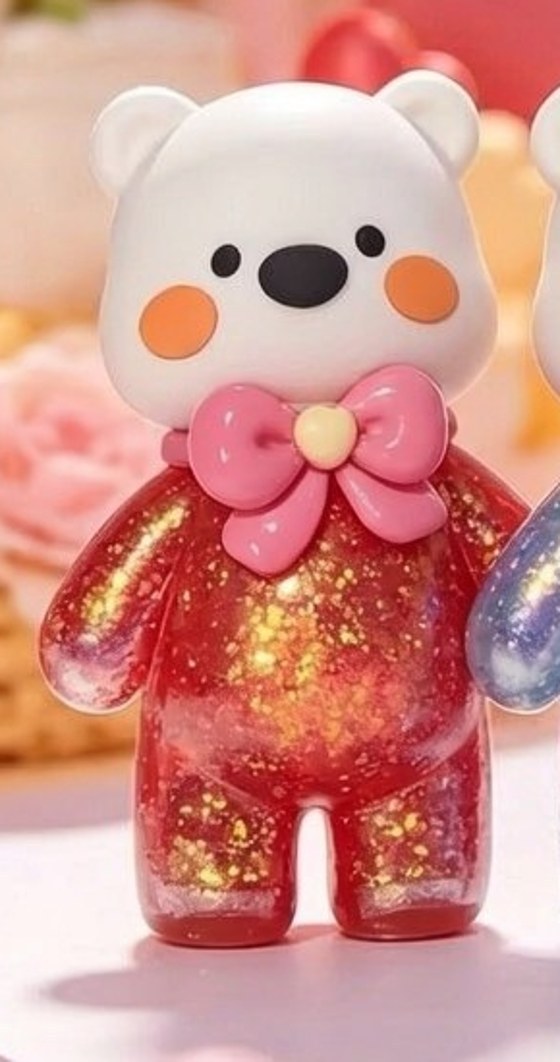 Red PLAYGORO Valentine Glitter Bear Squishy