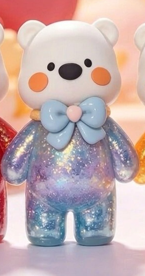Blue PLAYGORO Valentine Glitter Bear Squishy