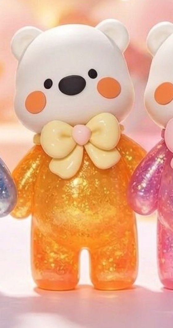Orange PLAYGORO Valentine Glitter Bear Squishy