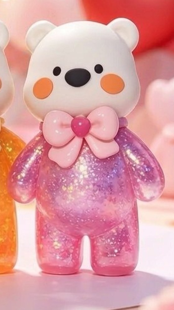 Purple-pink PLAYGORO Valentine Glitter Bear Squishy