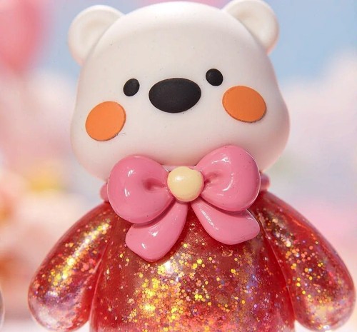 PLAYGORO Valentine Glitter Bear Squishy - 4-Color Slow-Rise Stress Toy