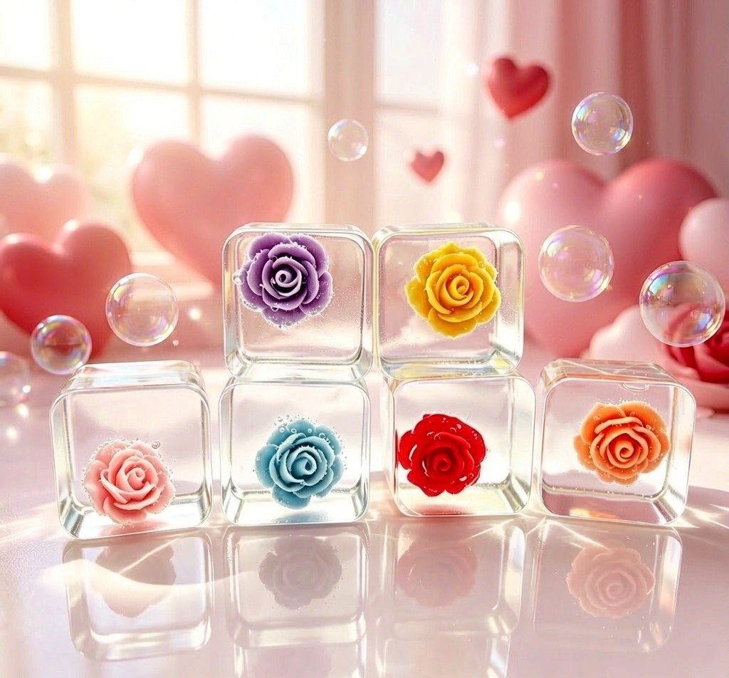 PLAYGORO Valentine Rose Cube Squishy six colors