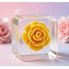 PLAYGORO Valentine Rose Cube Squishy - 6-Color Transparent Stress Toy