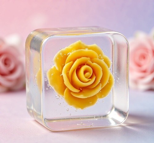 PLAYGORO Valentine Rose Cube Squishy - 6-Color Transparent Stress Toy