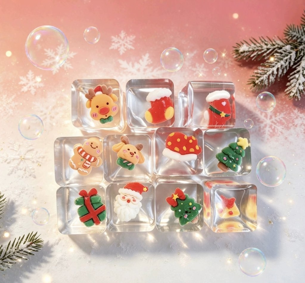 PLAYGORO Christmas Ice Cube Squishy twelve designs