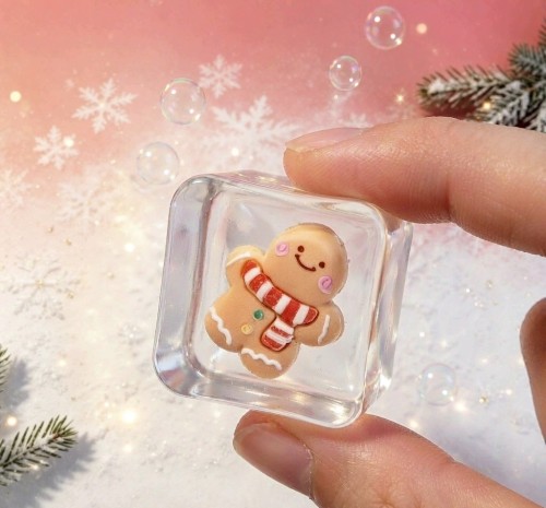 PLAYGORO Christmas Ice Cube Squishy - 12-Design Transparent Holiday Toy