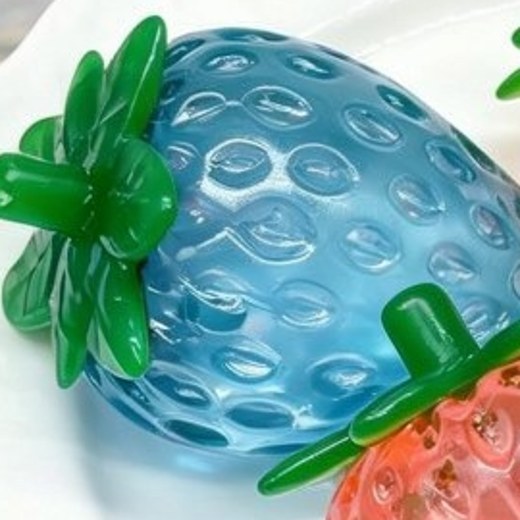 Blue PLAYGORO Glitter Strawberry Squishy