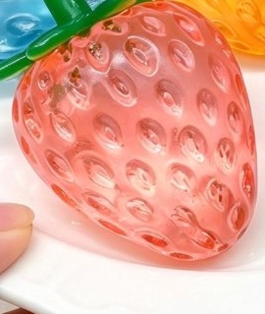 Pink-Red PLAYGORO Glitter Strawberry Squishy